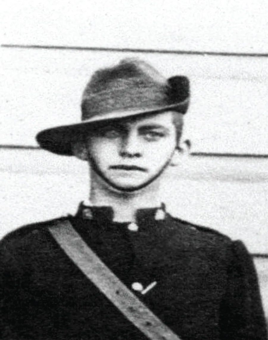 Walter aged 14 in his cadet uniform - on the eve of departure